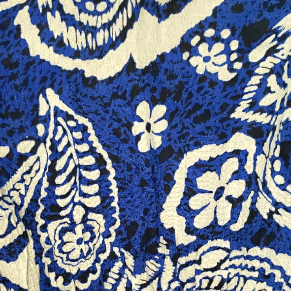 Blue and White Paisley Cover Up Dress - Picture 9 of 13